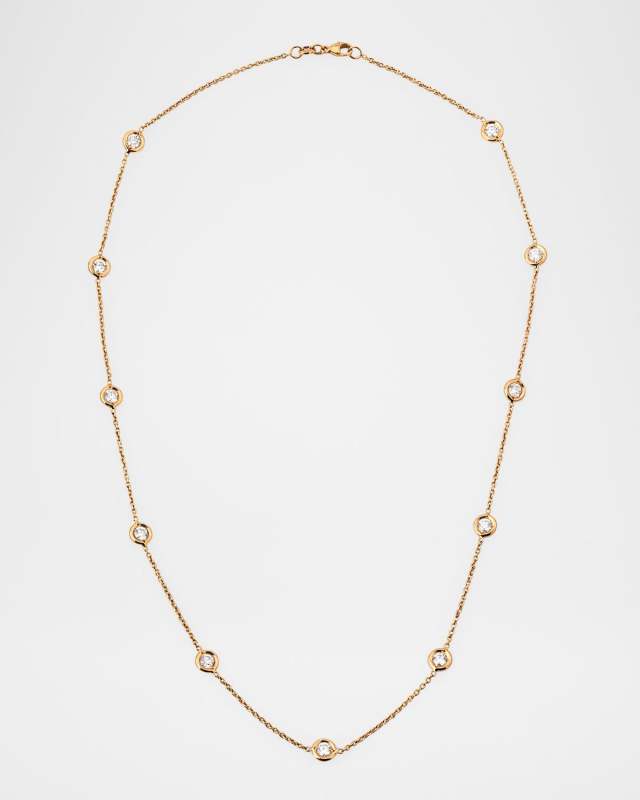 18K Rose Gold Diamond Necklace